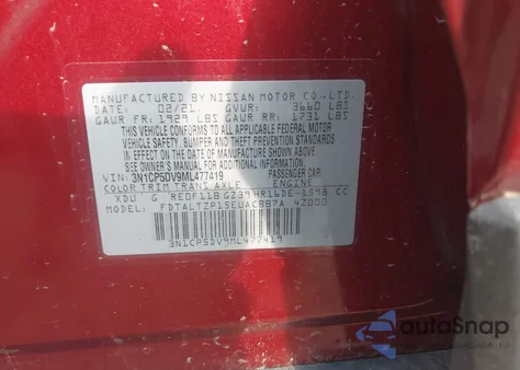 2021 Nissan Kicks Sr Xtronic Cvt из США, поврежденный, VIN 3N1CP5DV9ML477419